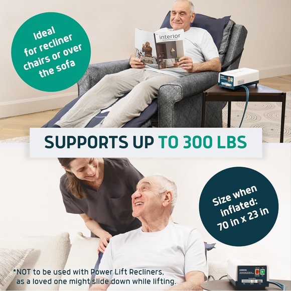 Lunderg Alternating Air Pressure Pad for Recliner Chair - Pressure Relief - Picture 4 of 5